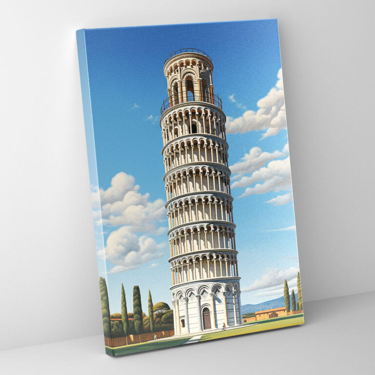 Pisa Eğik Kulesi Duvar Sanatı - Detaya Dikkat Majestik Manzara Ev Dekorasyonu