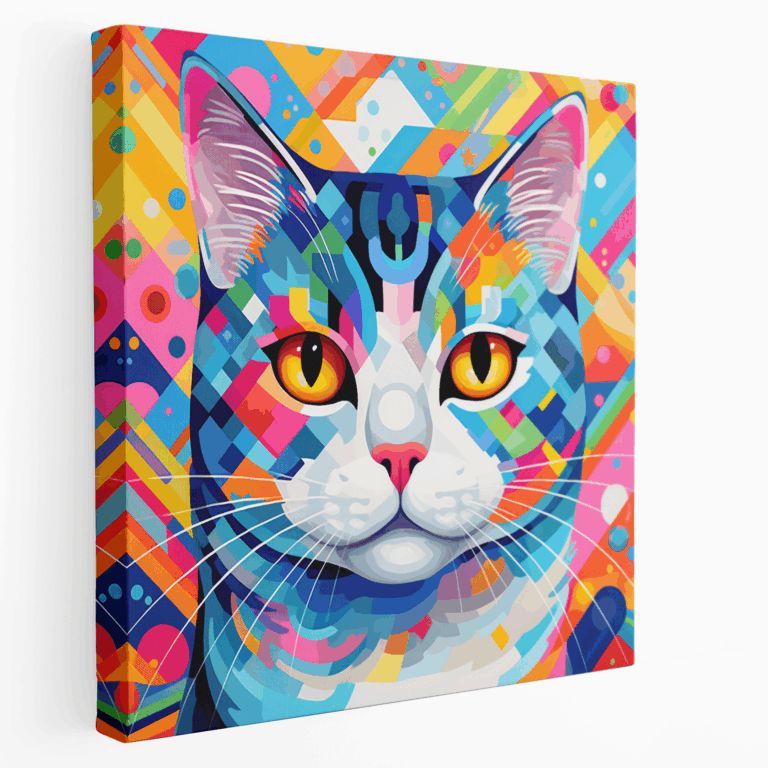 Anime Kedi Pop Sanatı Kanvas Tablo Baskı