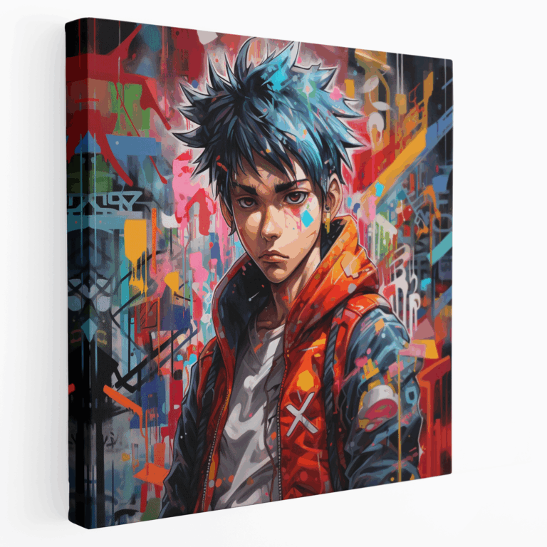 Kent İçi Anime Graffiti Kanvas Tablo