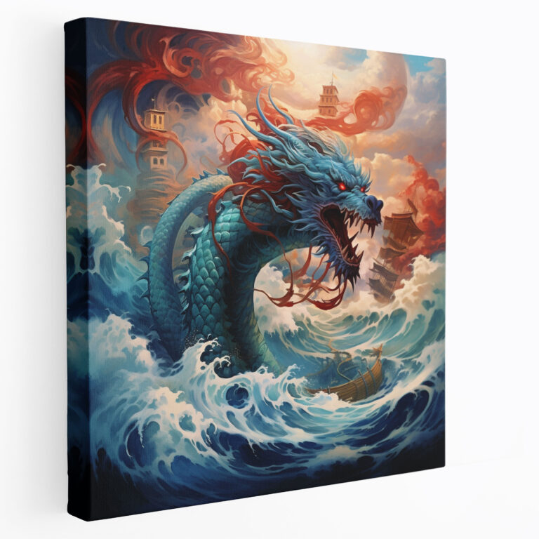 Pokemon Kanvas Tablosu: Fantastik Gyarados'un Gökyüzünde Kanat Çırptığı - Pokemon Fantazi İlhamlı Sanat Eseri Gökyüzünde Kanat Çırpan Ev Dekorasyonu