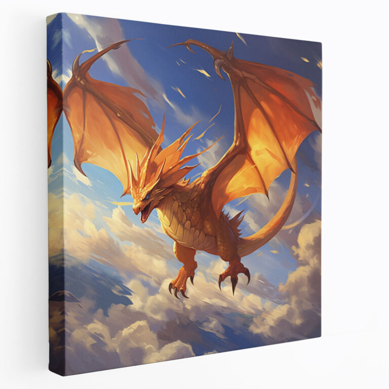 Pokemon Duvar Sanatı: Charizard Dijital Boyama Kanvas Tablo - Pokemon Gökyüzü Kanvas Tablo Dijital Boyama