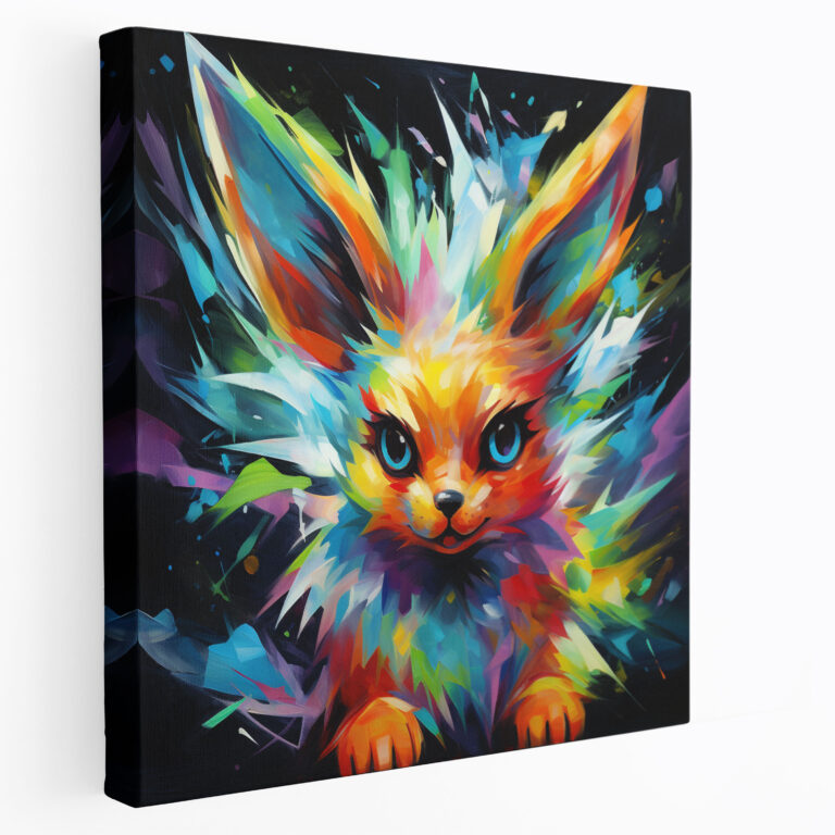 Pokemon Kanvas Tablo - Soyut Eevee Evrimi - Pokemon Eevee Duvar Dekorasyonu Kanvas Duvar Sanatı