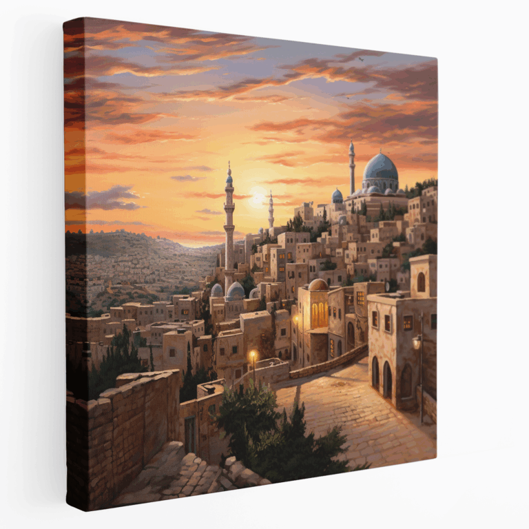 Bethlehem Günbatımı Şehir Manzaralı Kanvas Tablo