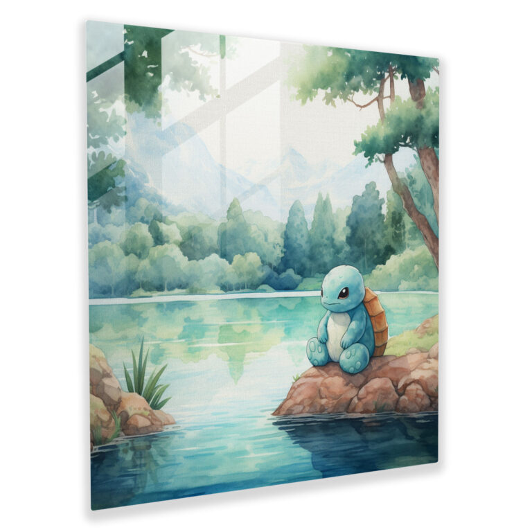 Squirtle Huzur Cam Tablo - Pokemon Modern Sanat Ev Dekorasyonu
