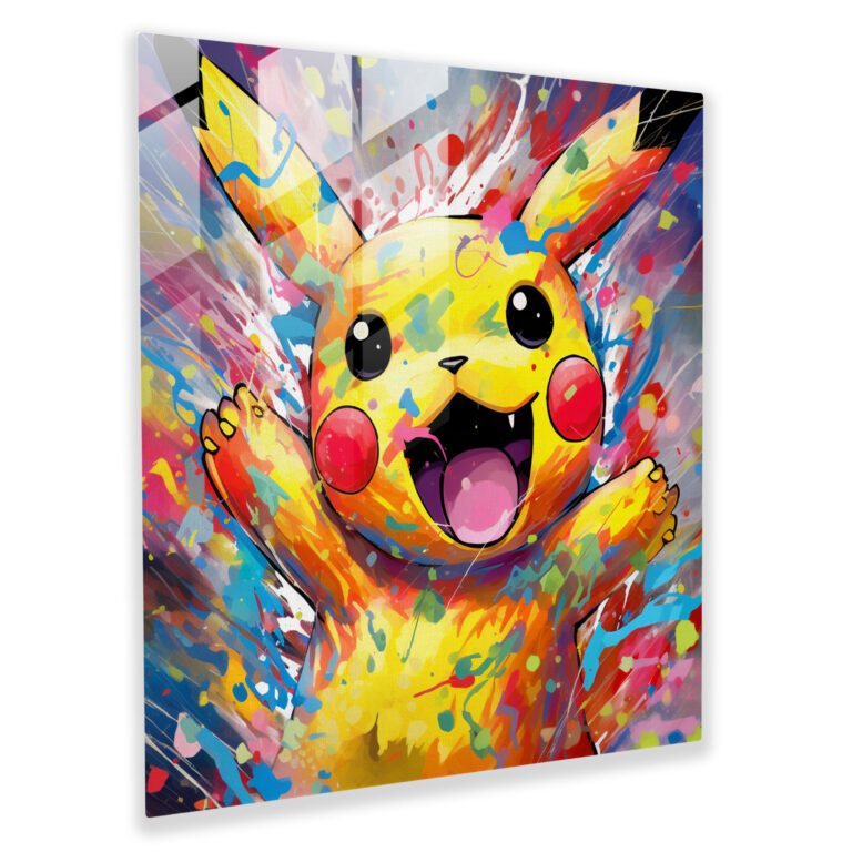 Pokemon Sevinci Cam Tablo - Pokemon Modern Sanat Ev Dekorasyonu Cam Sanatı