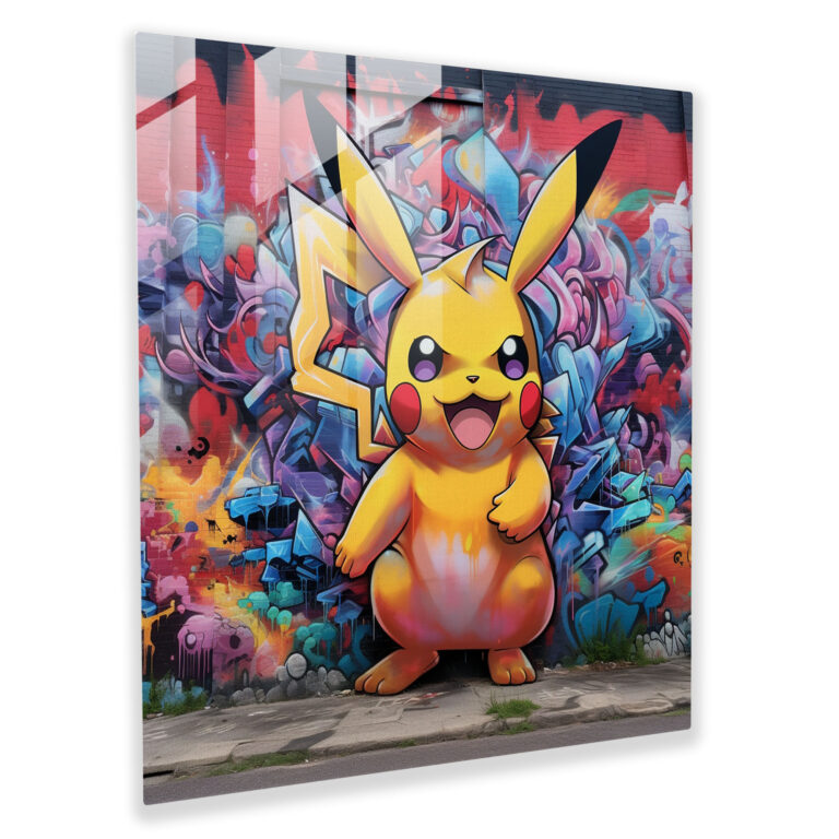 Pokemon Graffiti Cam Tablo - Ev Dekorasyonu Modern Sanat Duvar Dekorasyonu