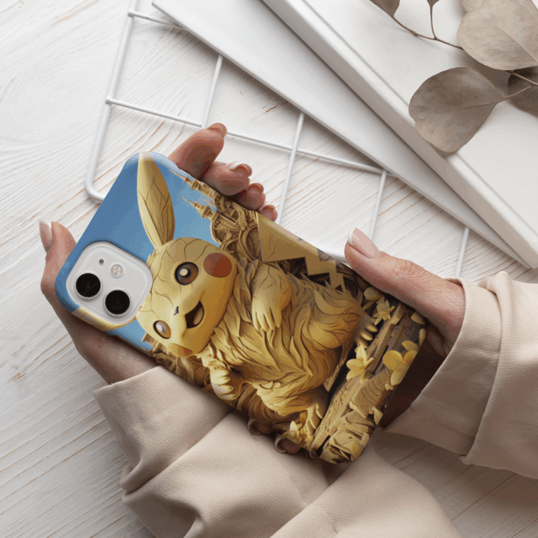 3D Pikachu Heykel iPhone 14 Telefon Kılıfı