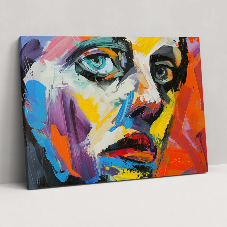 Canlı Picasso Portresi Kanvas Tablo - Pablo Picasso Duvar Sanatı Duvar Dekorasyonu