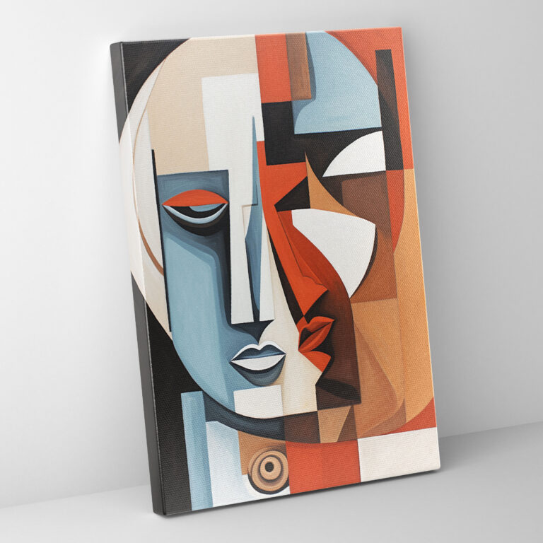 Pablo Picasso Tarzı Duvar Sanatı - Duvar Dekorasyonu Kanvas Tablo Kübist Portre
