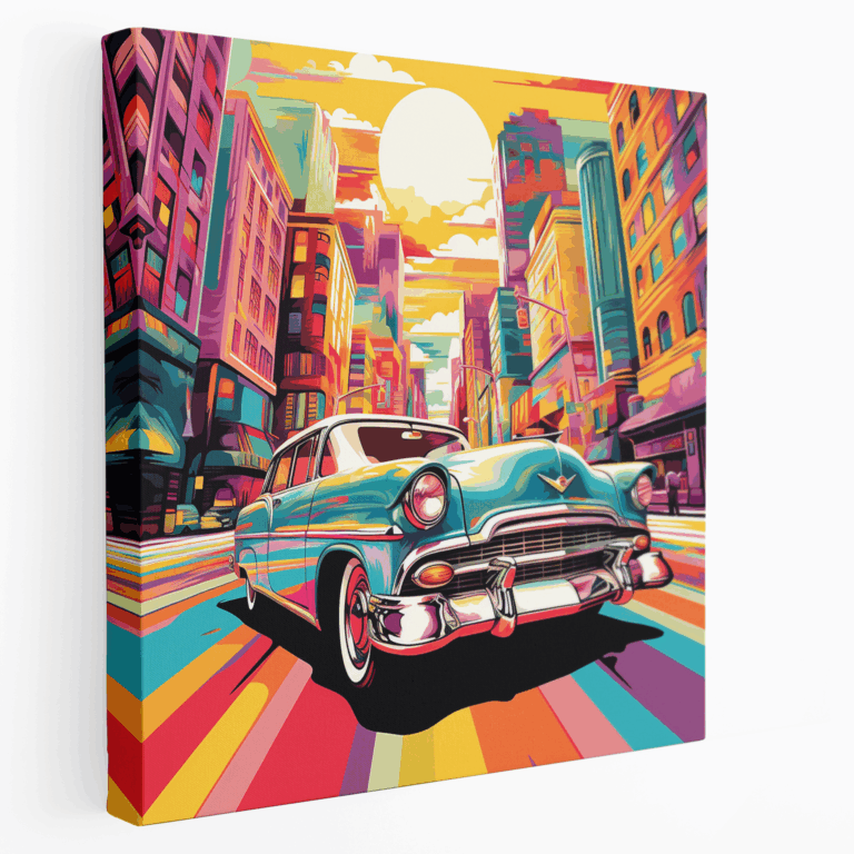 Capcanlı Pop Art Araba Kanvas Tablosu