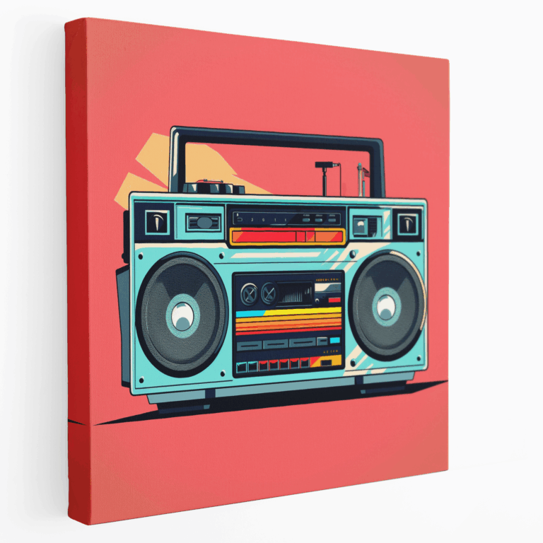 Retro Boombox Pop Art Kanvas Tablo