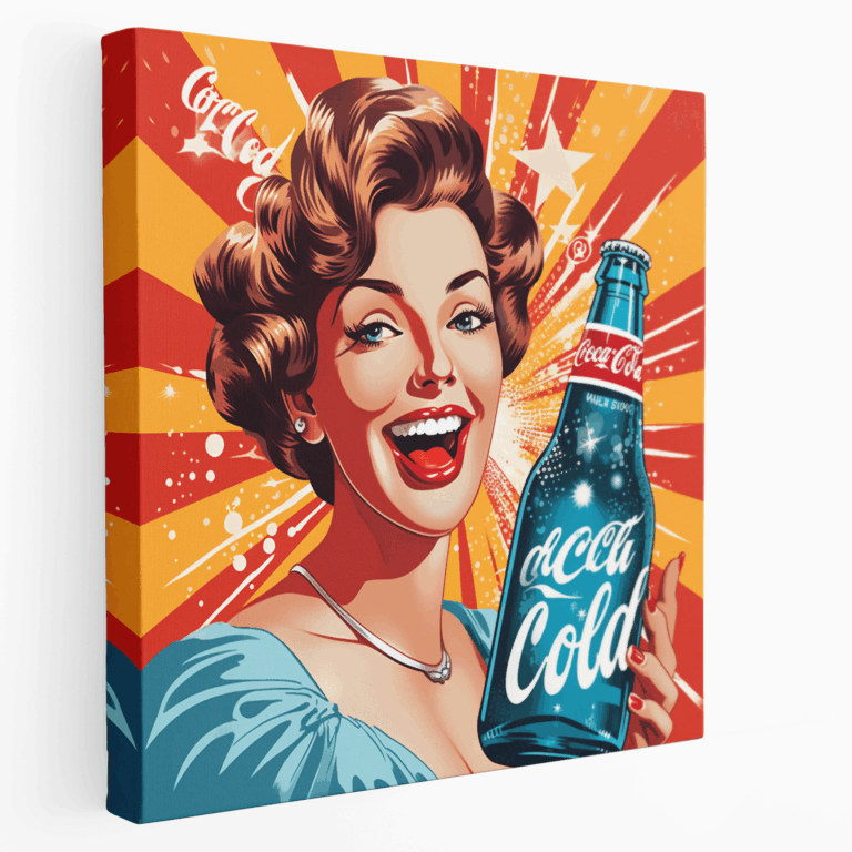Retro Gazlı İçecek Reklamı Kanvas Tablo