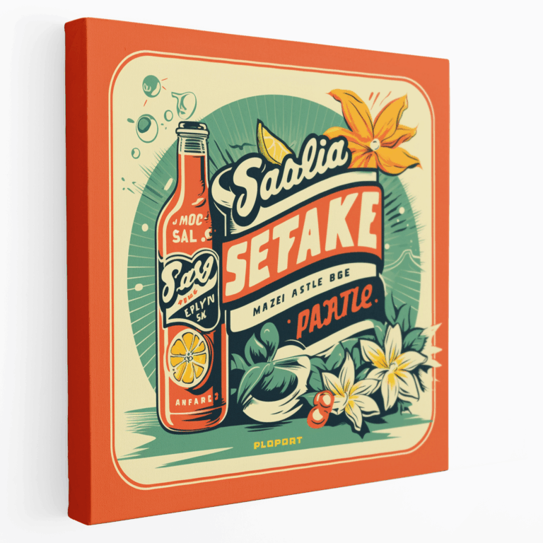Retro Tipografi Kanvas Tablo
