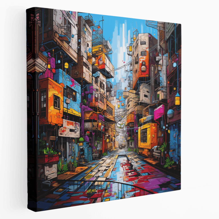 Şehir Graffiti Kanvas Tablo