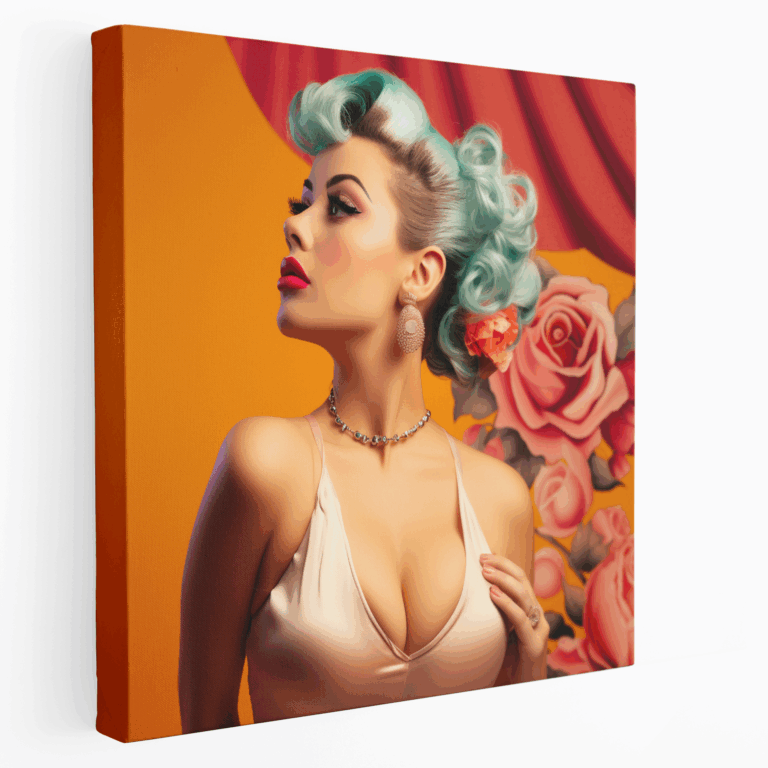 Retro Pin-Up Glamour Kanvas Tablo