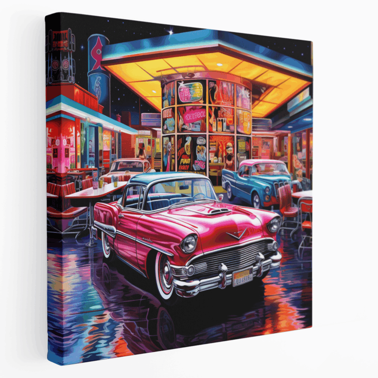 Retro Diner Kanvas Tablo