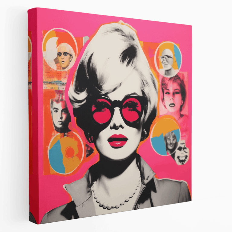 Warhol'un ilham aldığı Pop Art Montaj Kanvas Tablo Baskı