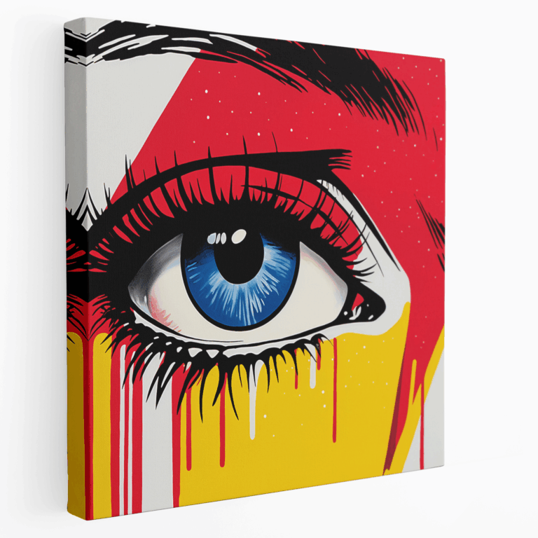 Lichtenstein'den ilham alan Pop Art Kadın Kanvas Tablosu