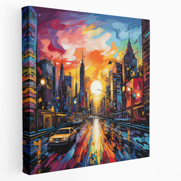 Graffiti Kenti Günbatımı Kanvas Tablo