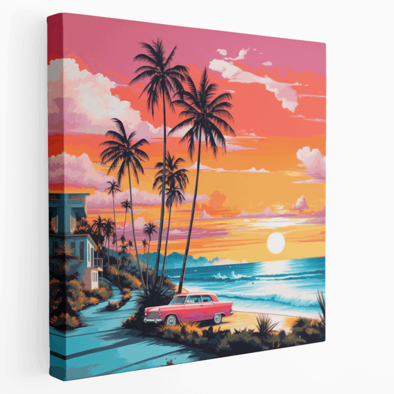 Eğlenceli Pop Art Plaj Kanvas Tablosu