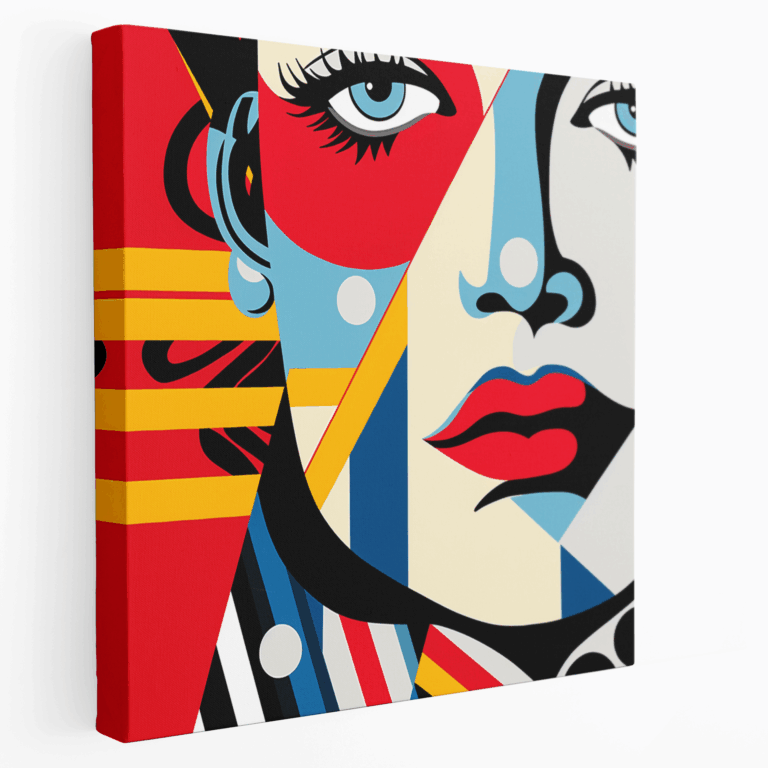 Capcanlı Pop Art Çizgi Kız Kanvas Tablo