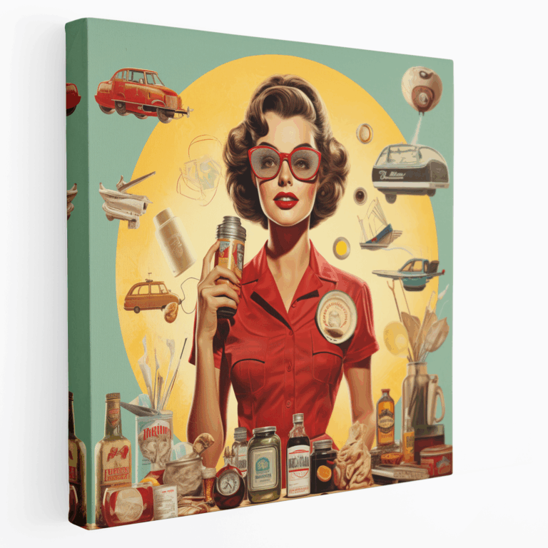 Canlı Pop Art Kahve Dükkanı Kanvas Tablo Baskısı