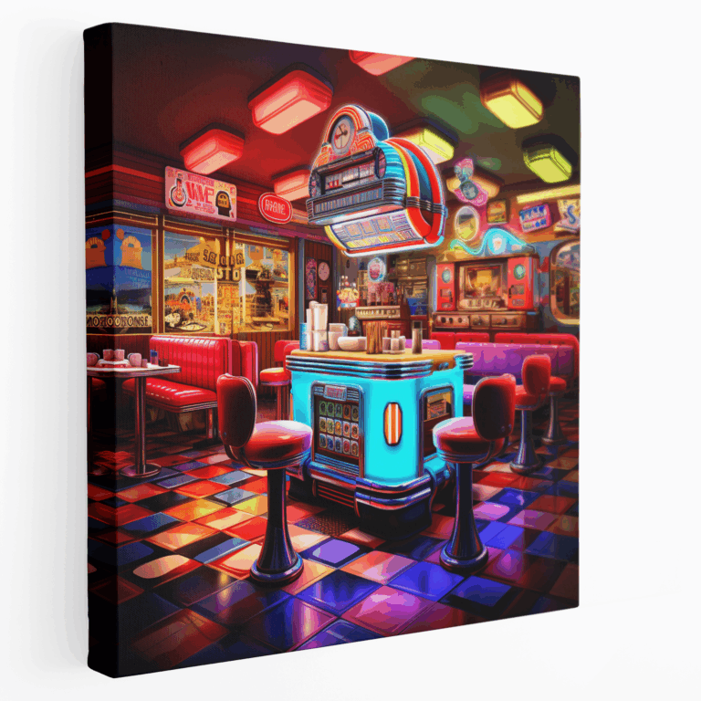 Retro Diner Kanvas Tablo