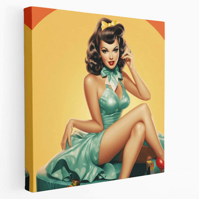 Retro Pin-Up Cenneti Kanvas Tablo