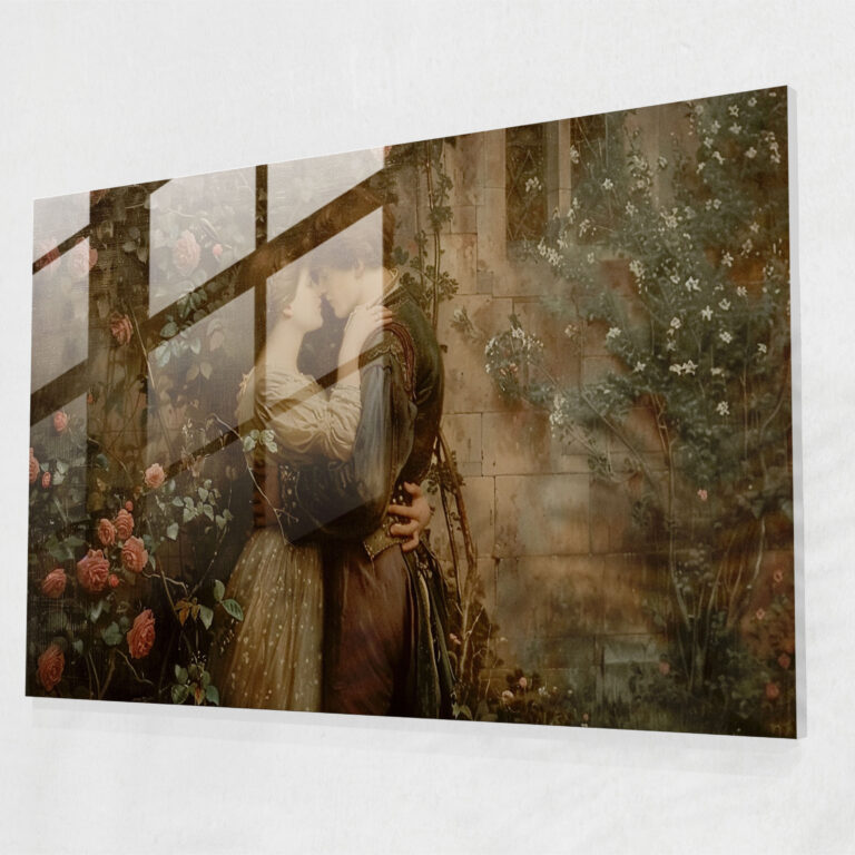 Romantik Aşıklar Cam Duvar Sanatı - Pre-Raphaelite Brotherhood Cam Duvar Sanatı Duvar Dekorasyonu Cam Sanatı