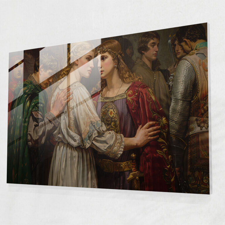 Etkileyici Tarihi Sahne Duvar Dekorasyonu - Pre-Raphaelite Kardeşlik Modern Sanat Cam Tablo