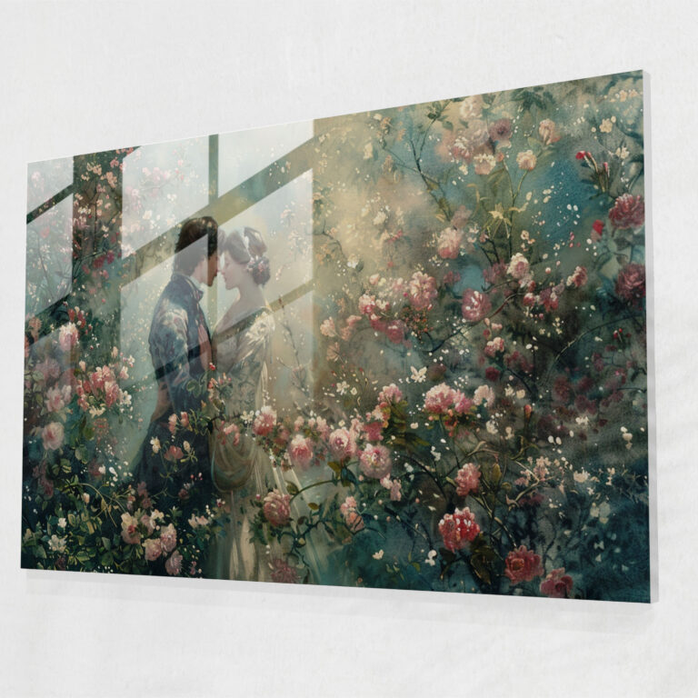 Romantik Bahçe Cam Tablo - Pre-Raphaelite Brotherhood Rüya gibi Ev Dekorasyonu için