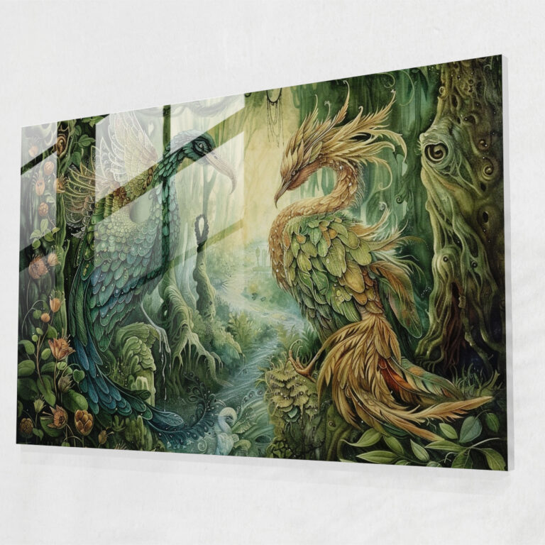 Efsanevi Yaratıklar Cam Tablo - Pre-Raphaelite Kardeşlik Cam Duvar Sanatı Büyüleyici Efsanevi Yaratıklar