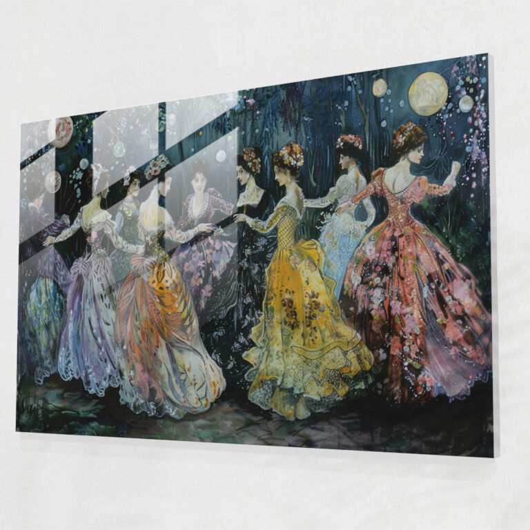 Zarif Bayanlar Cam Tablosu - Pre-Raphaelite Brotherhood Modern Sanat Ev Dekorasyonu