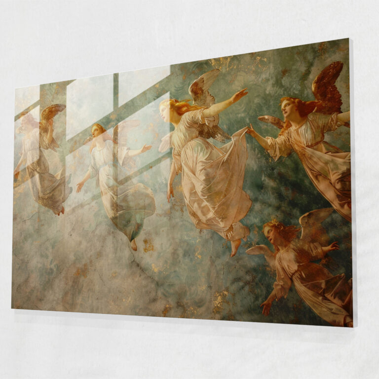 Etkileyici Melekler Cam Tablo - Pre-Raphaelite Brotherhood Cam Sanatı Ev Dekorasyonu Duvar Dekorasyonu