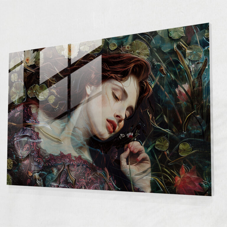Pre-Raphaelite Brotherhood Cam Tablo - Cennet Bahçesi Güzelliği - Modern Sanat Duvar Sanatı