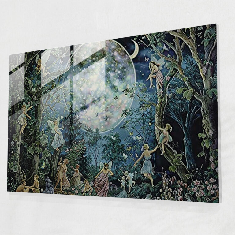 Ay Işığında Perili Ülke Cam Tablo Duvar Dekorasyonu - Pre-Raphaelite Brotherhood Cam Tablo Cam Duvar Sanatı Modern Sanat