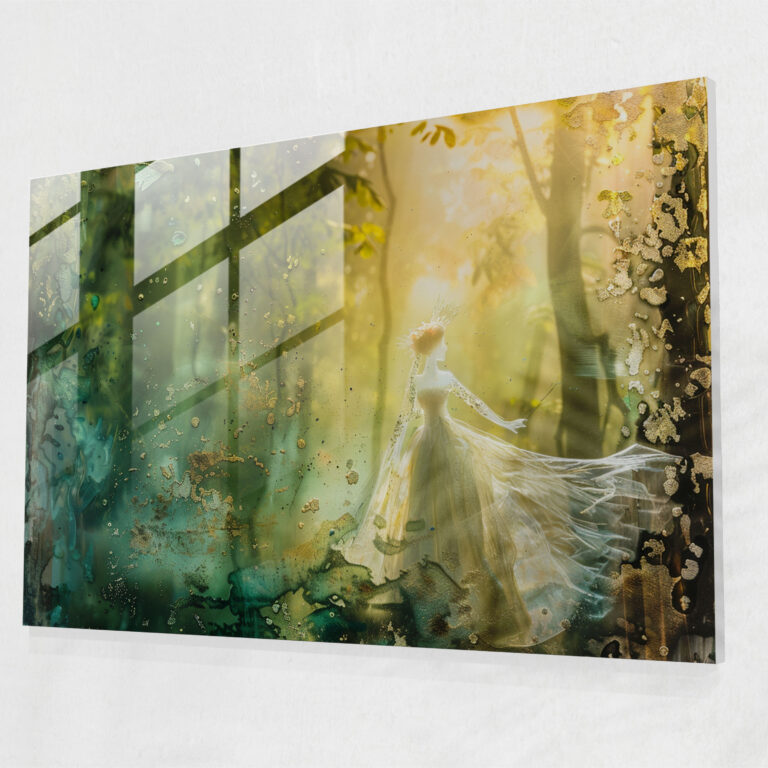 Peri Kraliçesi Cam Tablo Duvar Dekorasyonu - Pre-Raphaelite Brotherhood Modern Sanat Cam Sanatı Cam Tablo