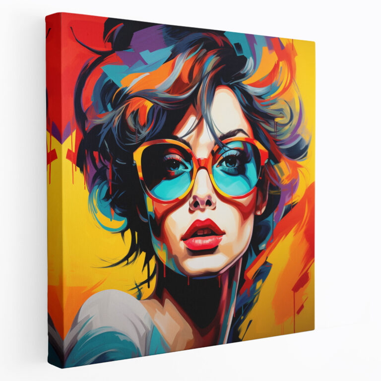Pop Art Portre Kanvas Tablo - Portre Canlı Renkler Duvar Dekorasyonu