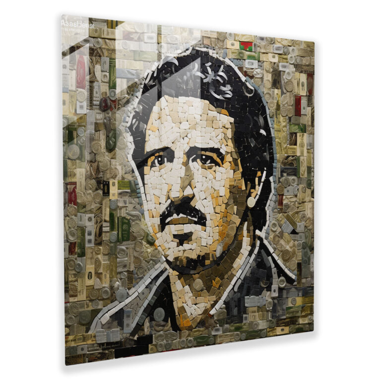 Pablo Escobar Cam Tablo - Duvar Dekorasyonu Cam Mozaik