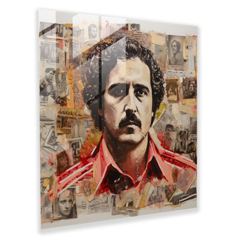 Pablo Escobar Cam Tablo - Modern Sanat ve Ev Dekorasyonu için Duvar Süsü