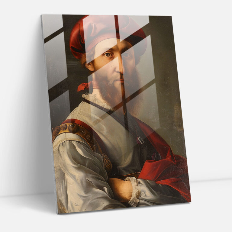 Nobility Portraits Cam Tablo - Raffaello Sanzio Ev Dekorasyonu Duvar Dekorasyonu