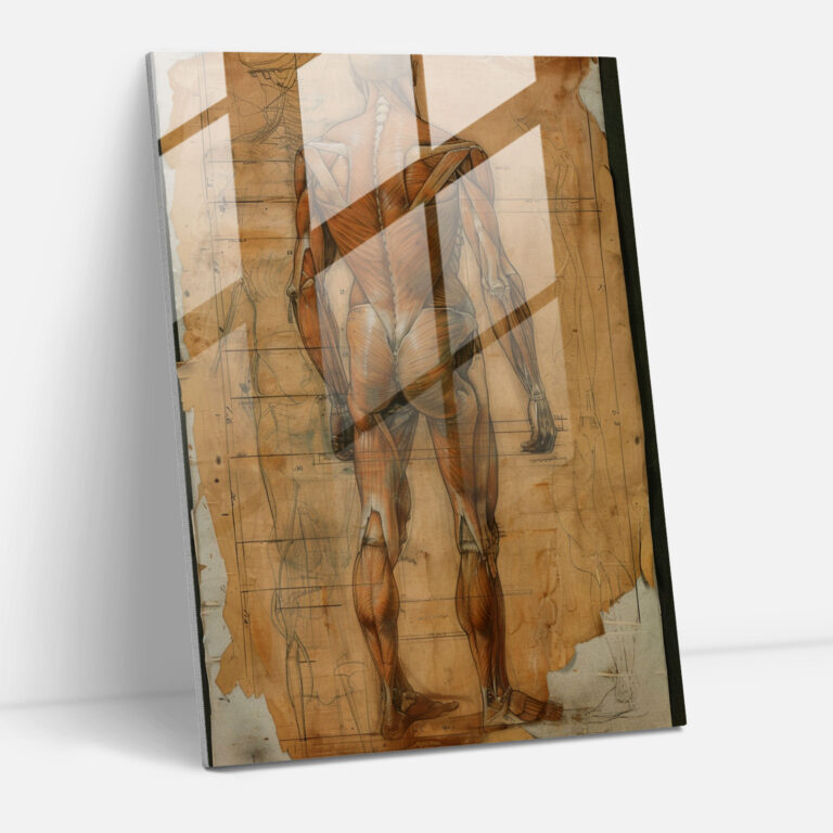 Raffaello Sanzio Modern Sanat - İnsan Anatomi Cam Tablo - Duvar Sanatı Ev Dekorasyonu
