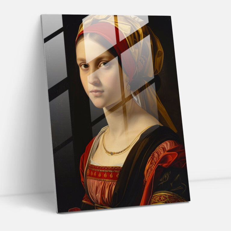 Nobility Portreleri Cam Tablo - Raffaello Sanzio Ev Dekorasyonu Cam Sanatı Modern Sanat