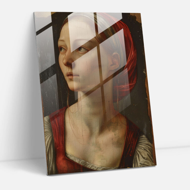 Raffaello Sanzio Genç Kadın Portresi Cam Tablo - Modern Sanat
