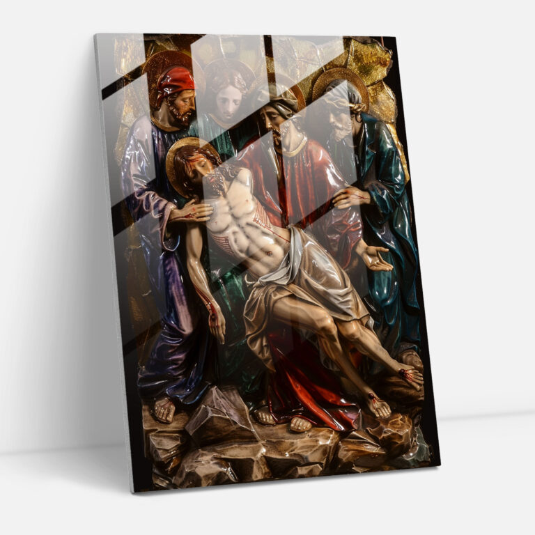Raffaello Sanzio'nun İsa'nın Gömülmesi Cam Tablosu - Raffaello Sanzio Modern Sanat Cam Sanatı