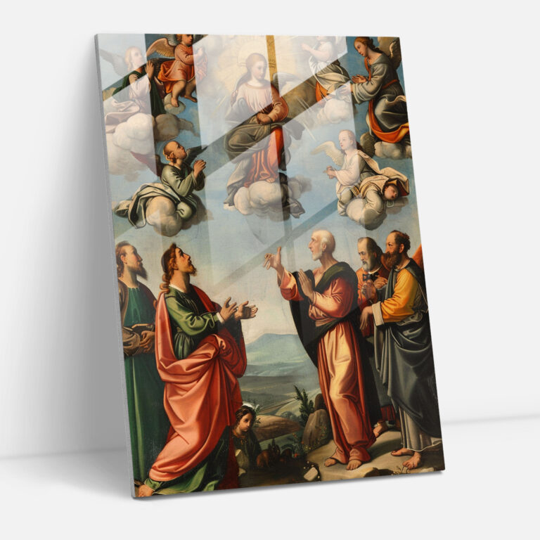 Raffaello Sanzio'nun İlahi Cam Tablosu - Raffaello Sanzio İncil Sahnesi Cam Duvar Sanatı