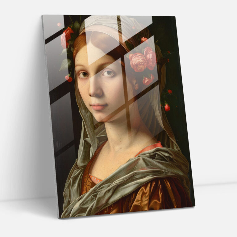 Raffaello Sanzio Cam Tablo: Genç Bir Kadının Portresi - Raffaello Sanzio Modern Sanat Duvar Dekorasyonu