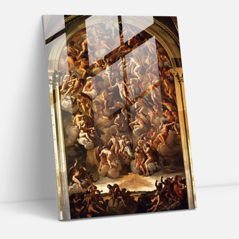 Raffaello Sanzio Wall Decoration: Son Yargı - Raffaello Sanzio Cam Tablo Modern Sanat