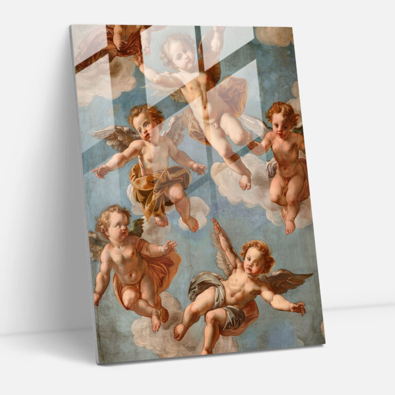 Raffaello Sanzio Cam Tablo - Raffaello Sanzio'nun Cam Sanatı Cam Duvar Sanatı