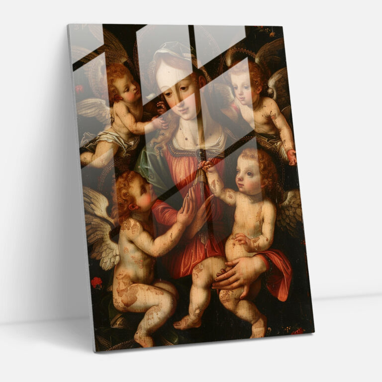 Raffaello Sanzio Madonna ve Çocuk Cam Duvar Sanatı - Cam Sanatı Cam Duvar Sanatı Duvar Dekorasyonu